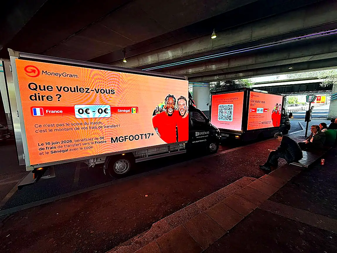 Camion LED Green Ad · QR code et code promo